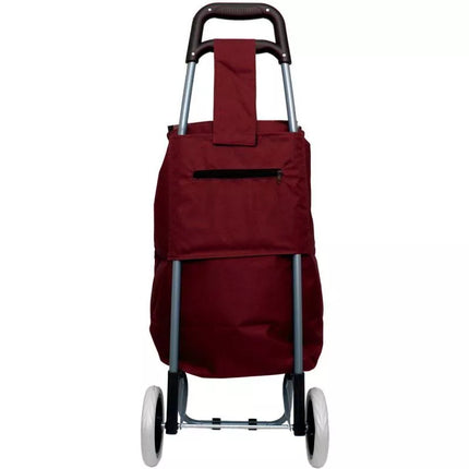 TROLLEY SHOPPING BAG ON WHEELS WITH FRAME 31L RED WHITE