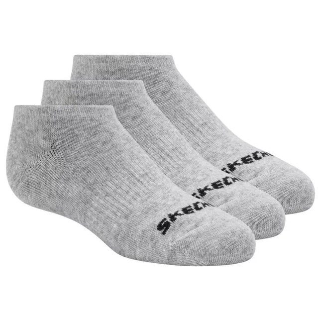 Skechers 3 porų unisex kojinės be kilpinio audinio, žemo profilio (pėdutės), S114041-020, pilkos, 39-42 dydis