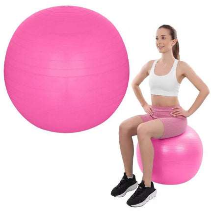 Gimnastikos kamuolys 65cm, sprogimui atsparus, rožinis