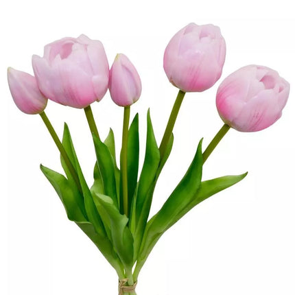 BOUQUET OF 5 PINK PEONY TULIPS 39 CM LIFE-LIKE SPRING DECORATION