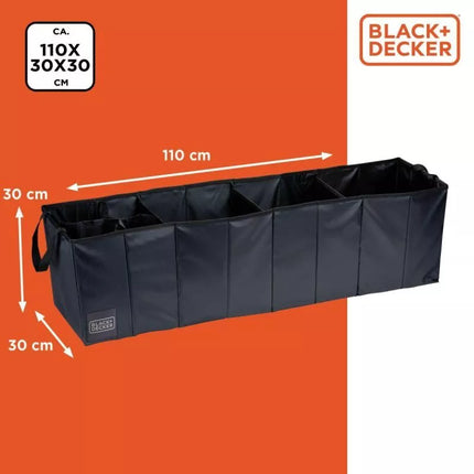 ORGANIZER STORAGE BOX 4 COMPARTMENTS FOLDABLE 110X30X30cm BLACK + DECKER