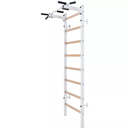 WOODEN AND METAL GYMNASTIC WALL BAR WITH BAR BENCHK 221W