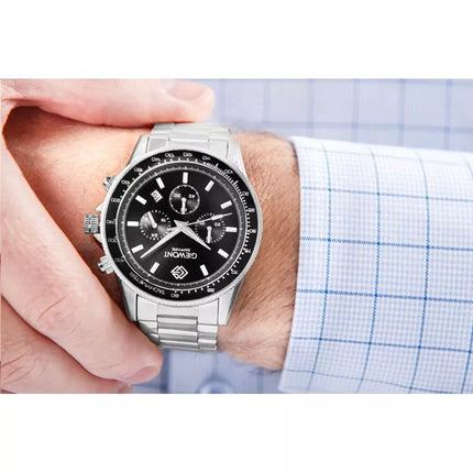 Men's Watch Giewont Chronograph Sapphire Silver Black GW3520-B2