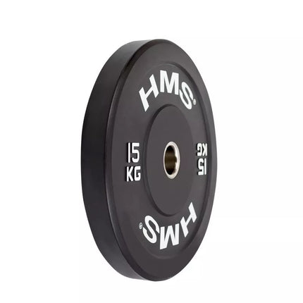 HMS JUODAS BUMPER Olimpinių svorių diskas 15 kg BBR15