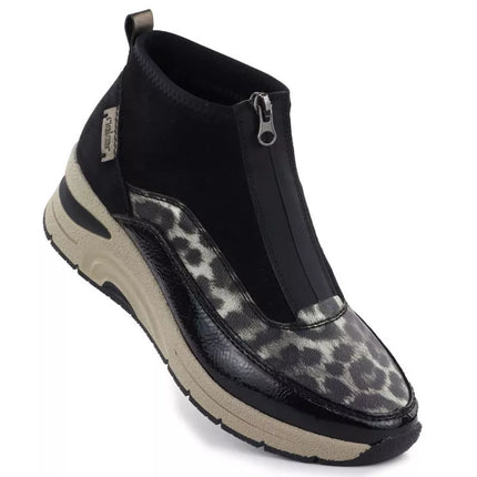 Women's black wedge ankle boots Rieker N9362-00