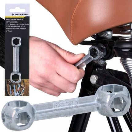 DUNLOP 10-FUNCTION BONE-SHAPED BIKE WRENCH