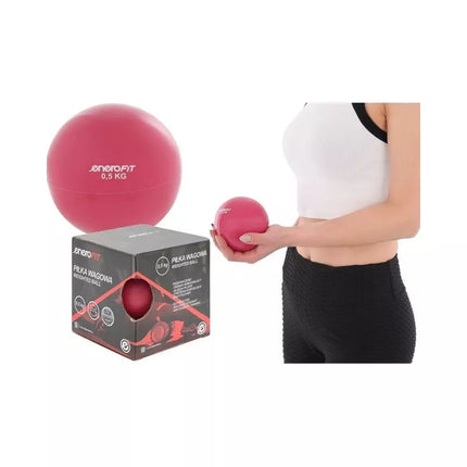 Rožinis svorio kamuolys su 0.5 kg svoriu ENERO FIT