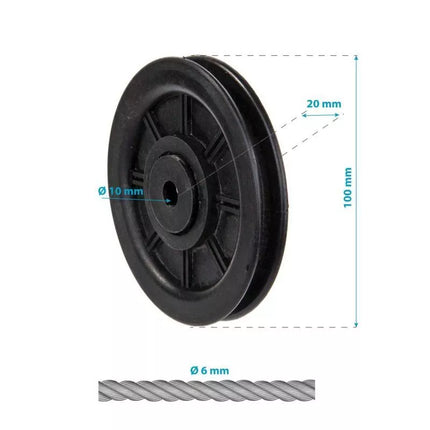 ROLLER fi 100MM FOR ATLAS ROPE fi 6MM ENERO FIT