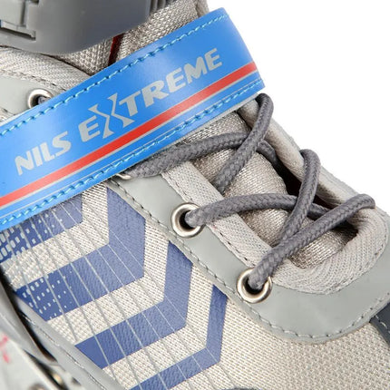 NH18192 4in1 GREY-BLUE SIZE M(34-38) ROLLER SKATES WITH HOCKEY SLEEVE NILS EXTREME