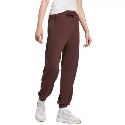 adidas Essentials mažu logotipu, prancūziško frotė audinio, su rankogaliais apačioje, moteriškos kelnės, rudos JX3864