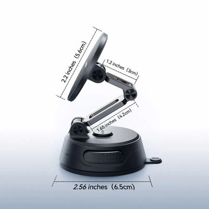 Joyroom JR-ZS510 Gel Suction Cup MagSafe Foldable Car Phone Mount - Gunmetal Black