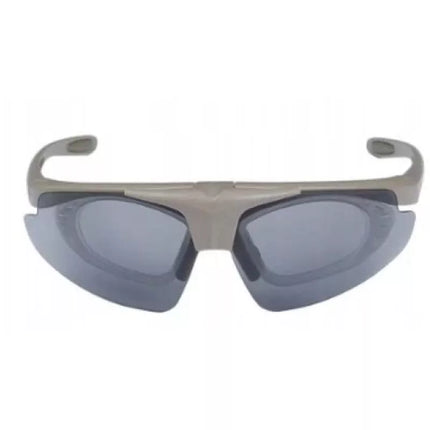 Wosport Tan Shooting Glasses - 3 Interchangeable Lenses, Strap