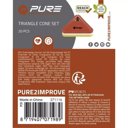 Kūgiai, treniruočių žymekliai, 20 vnt., PURE 2 IMPROVE