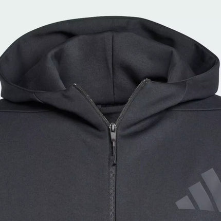 Naujas "Adidas" ZNE vyriškas juodas džemperis su gobtuvu ir pilnu užtrauktuku - JE7538