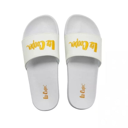 Lee Cooper women's sports shoes slip-on slippers comfortable lightweight white yellow