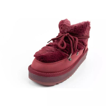 D.Franklin women's winter snow boots, fashionable fur lining, burgundy