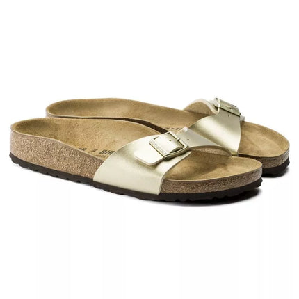 Auksinės Birkenstock Madrid Birko-Flor moteriškos basutės (1016106)