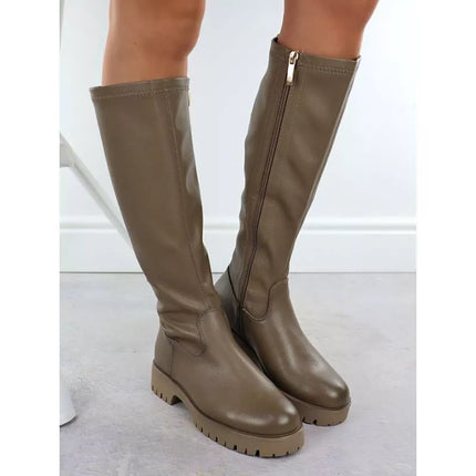 Women's khaki platform boots Potocki 25-12729