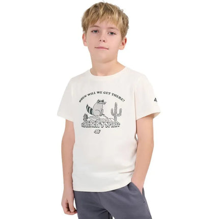 Boy's T-shirt 4F M2815 off-white 4FJWSS26TTSHM2815 11S