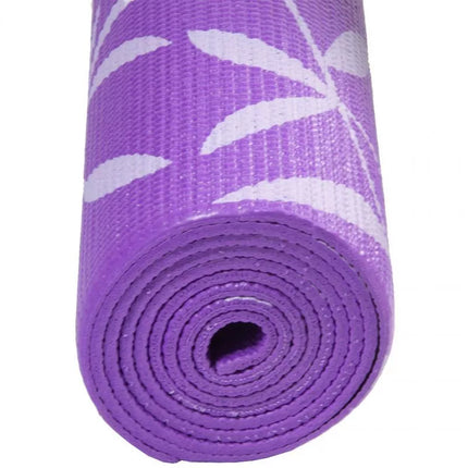 Neslystantis jogos kilimėlis 173x61x5mm su gėlėmis ir violetiniu krepšiu EB FIT 1029405