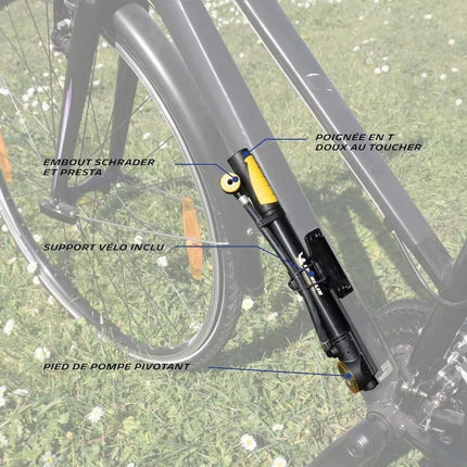 MINI DVIRAČIO POMPA SU MANOMETRU 2in1 ALU MICHELIN 8 bar (120 PSI)