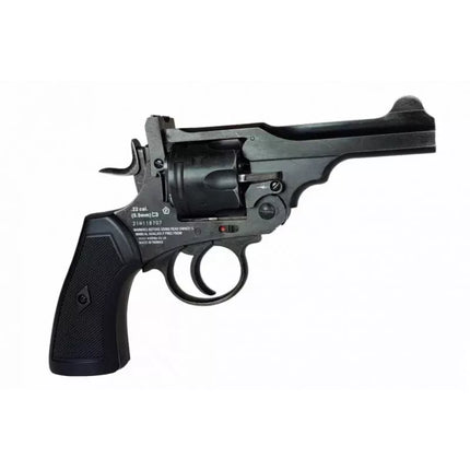 WEBLEY MKVI .455 Policijos revolveriui, kal. 5,5 mm, Diabolo šratai, 6 šūvių dėtuvė, 4" vamzdis, CO2 Battlefield Ekp do17J