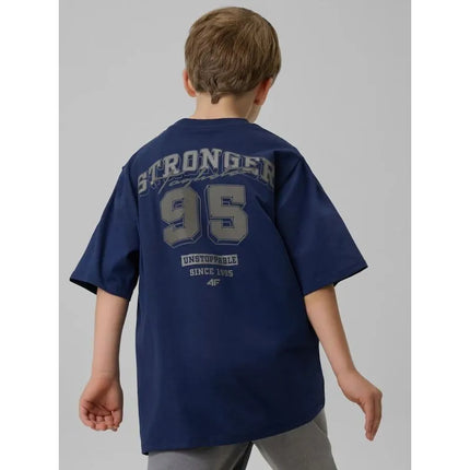 Boy's loose T-shirt with print 4F 4FJRSS26TTSHM3465-31S