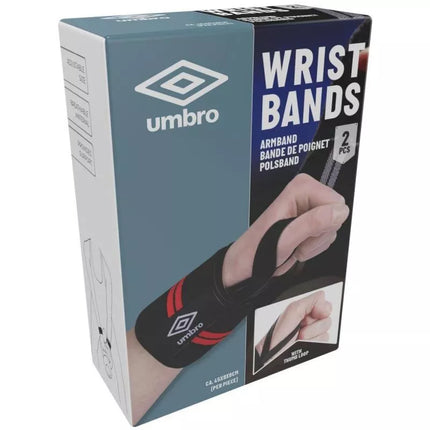Elastingų riešo juostų rinkinys, 2 vnt., raudonos UMBRO