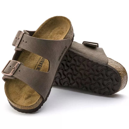 Birkenstock Arizona Kids Birko-Flor Nubuk Mocha siauri šlepetės vaikams (0552893)