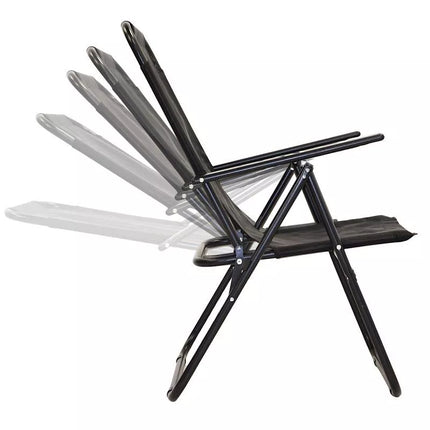 CAMPING CHAIR WITH ARMRESTS 61x66x65-108CM FOLDING BLACK ENERO CAMP