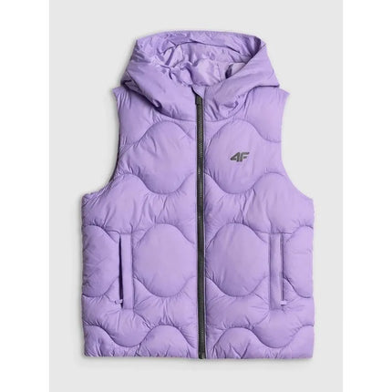 Girls' hooded vest 4F 4FJRSS26TVJAF355-51S