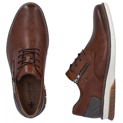 Rieker 14412-24 men's comfortable brown leather shoes