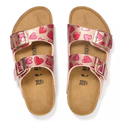 Birkenstock ARIZONA KIDS BS 1030434 ELECTRIC METALLIC COPPER HEARTS basutės (standartinis plotis)