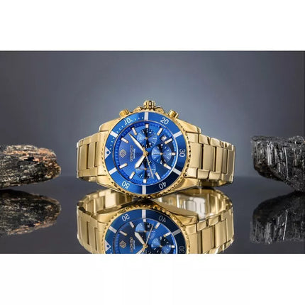 Men's Watch Giewont Chronograph Sapphire Gold Blue GW3970-B6