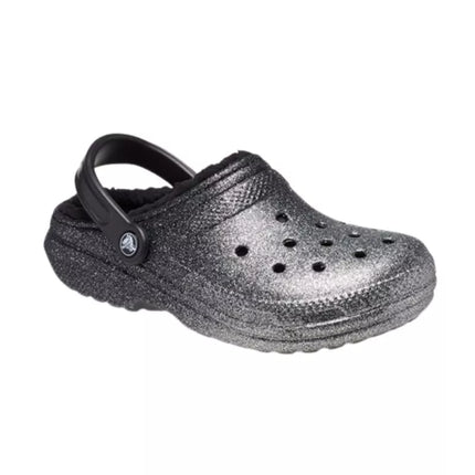 Crocs Klasikiniai klumpių tipo šlepetės su blizgučių pamušalu Silver - 205842-067