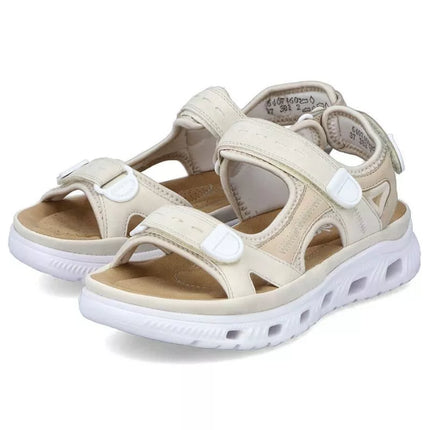 Rieker W RKR691 patogūs velcro sandalai smėlio spalvos