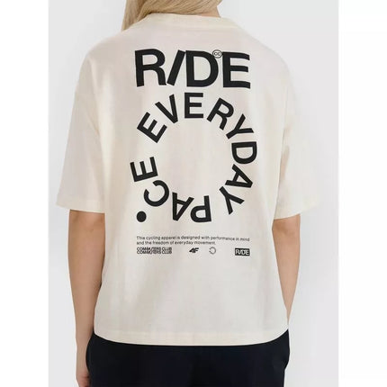 Women's oversize printed T-shirt 4F 4FWSS25TTSHF1993-11S