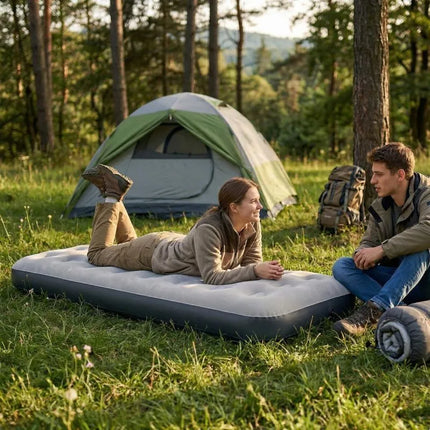 FLOCKED MATTRESS 1-PERSON GRAY 191x73x22CM 24637