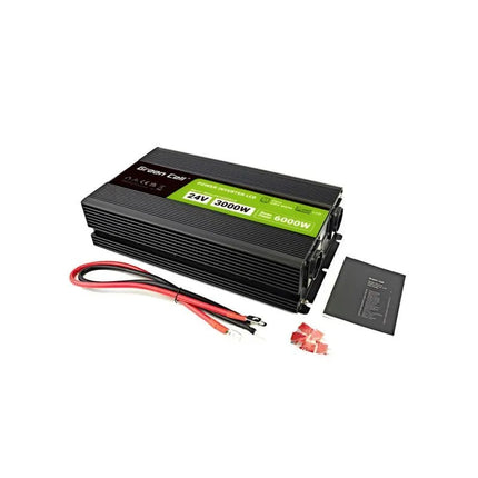 GREEN CELL LCD keitiklis 24V/230V 3000W/6000W gryno sinusoidės bangos INVGC24P3000LCD
