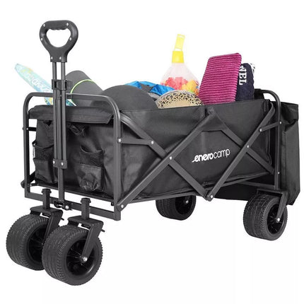 DELUXE FOLDABLE TRAVEL AND BEACH STROLLER 90x57x73-96CM WITH HANDLE BLACK