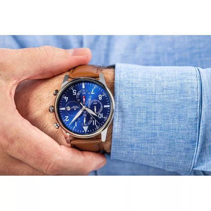 Men's Watch Giewont Chronograph Sapphire Brown Blue GW5630-A6