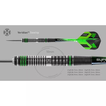 Harrows Veridian 90% Volframo Steeltip smigukai HS-TNK-000013339