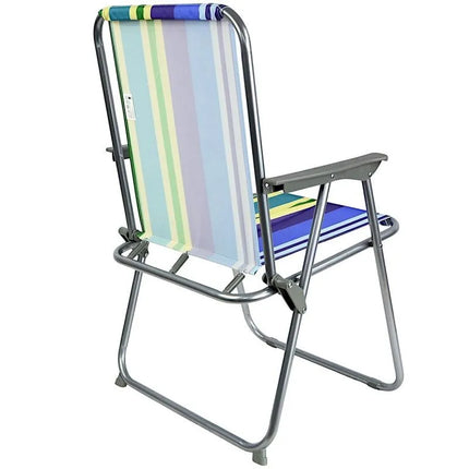 REDCLIFFS FOLDING CHAIR WITH ARMRESTS, BLUE STRIPES