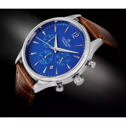 Men's Watch Giewont Chronograph Sapphire Brown Blue GW6310-A5