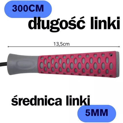 FITNESS SKIPPING ROPE PVC 300CM PINK ENERO FIT