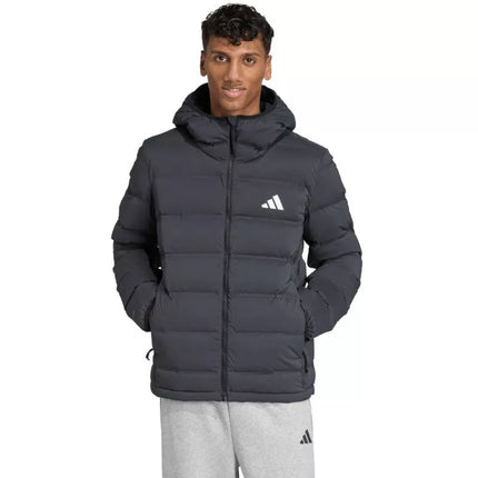 Vyriška adidas Helionic Climawarm tamprumo striukė su gobtuvu, juoda JN2114