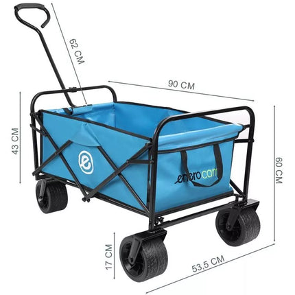 DELUXE FOLDABLE TRAVEL AND BEACH STROLLER 66x48x90CM WITH HANDLE, BLUE