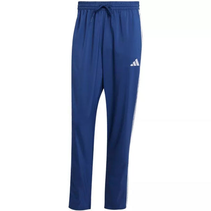 Vyrų adidas Essentials 3-Stripes Stanford kelnės su atviru kraštu Mėlyna JE6400