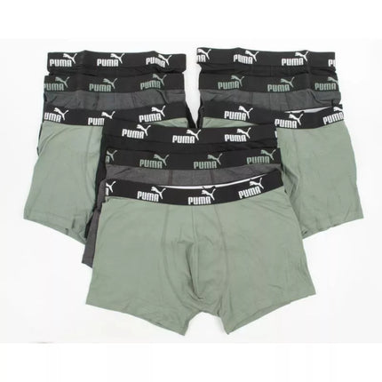 Puma Men's Boxer Briefs 9-Pack Black Gray Khaki Comfortable Cotton