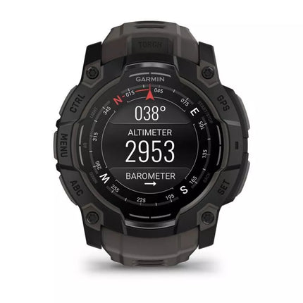 Garmin Instinct 3 – 50 mm AMOLED Black met charcoal band watch